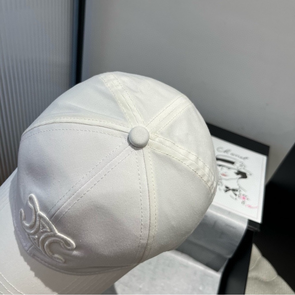 Celine Style White Triomphe Baseball Cap Adjustable Fit - Picture 3 of 7